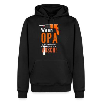 Witziges Opa Handwerker Shirt / Geschenkidee - Männer Premium Bio Hoodie - Schwarz - Vorne - Nico (187cm)