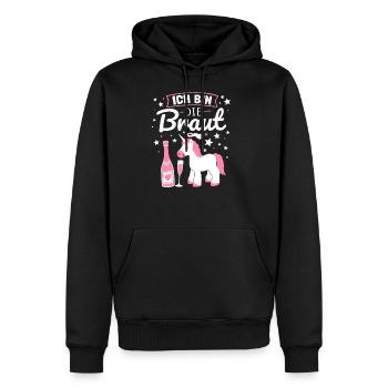 Braut Einhorn Sekt JGA Junggesellin Hochzeit Humor - Männer Premium Bio Hoodie - Schwarz - Vorne - Nico (187cm)