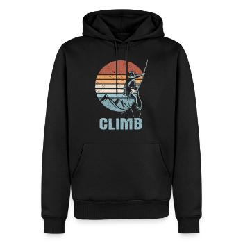 Cadeau d'escalade Freeclimber Freeclimbing - Sweat à capuche Premium bio Homme - noir - Devant - Nico (187cm)