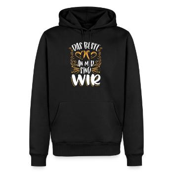 Das beste an mir sind wir Geschenk Valentinstag - Männer Premium Bio Hoodie - Schwarz - Vorne - Nico (187cm)