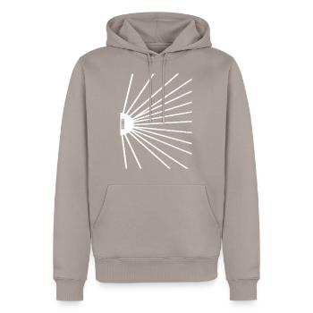Rayons de la grande roue - Sweat à capuche Premium bio Homme - taupe - Devant - Nico (187cm)