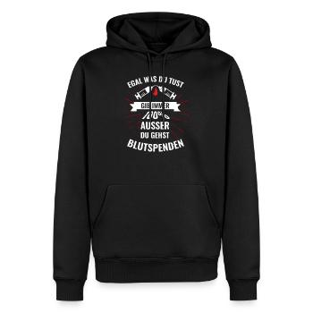 Peu importe ce que vous faites, donnez toujours à 100% sauf don de sang - Sweat à capuche Premium bio Homme - noir - Devant - Nico (187cm)