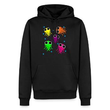 Qualle - Männer Premium Bio Hoodie - Schwarz - Vorne - Nico (187cm)