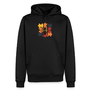 Biene - Männer Premium Bio Hoodie - Schwarz - Vorne - Nico (187cm)