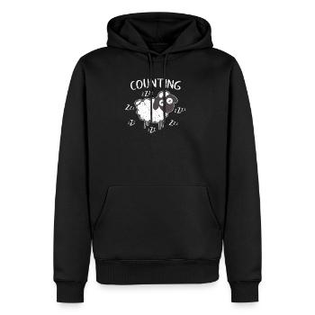 Schafe Schäfchen Einschlafen - Männer Premium Bio Hoodie - Schwarz - Vorne - Nico (187cm)