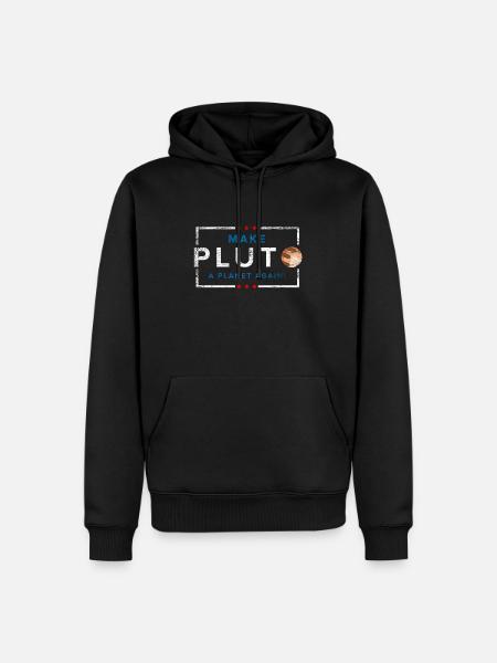 Planet Pluto - Männer Premium Bio Hoodie - Schwarz