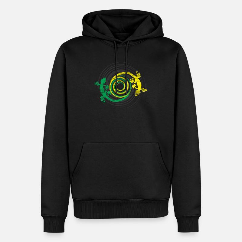 Gecko Kriechtiere - Männer Premium Bio Hoodie - Schwarz