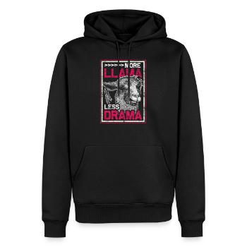 lama - Men’s Premium Organic Hoodie - black - Front - Nico (187cm)