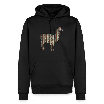 lama - Herre Premium økologisk hoodie - sort - Foran - Nico (187cm)