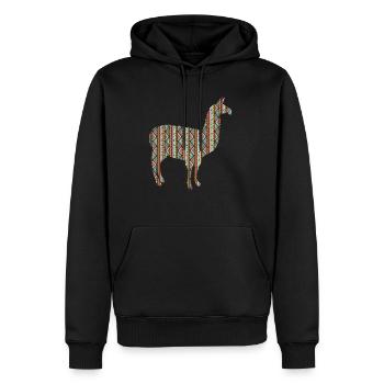 Lama Amérique du Sud - Sweat à capuche Premium bio Homme - noir - Devant - Nico (187cm)