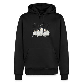 Pinguin Gemeinschaft - Männer Premium Bio Hoodie - Schwarz - Vorne - Nico (187cm)
