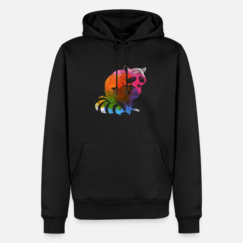 raton laveur - Sweat à capuche Premium bio Homme - noir