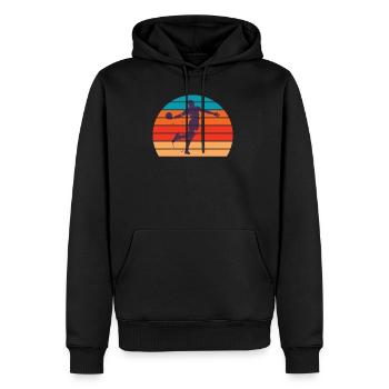Joueur de basket-ball - Sweat à capuche Premium bio Homme - noir - Devant - Nico (187cm)