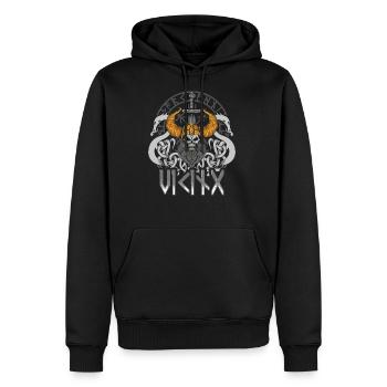 Wikinger - Männer Premium Bio Hoodie - Schwarz - Vorne - Nico (187cm)