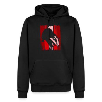 Dachs Marder - Männer Premium Bio Hoodie - Schwarz - Vorne - Nico (187cm)
