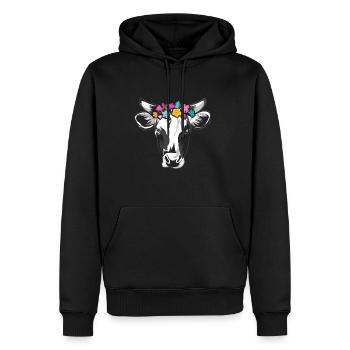 Kuh Lieblingstier - Männer Premium Bio Hoodie - Schwarz - Vorne - Nico (187cm)