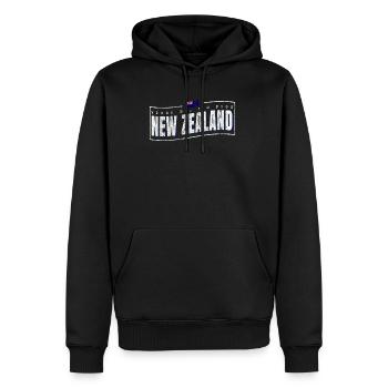 Neuseeland - Männer Premium Bio Hoodie - Schwarz - Vorne - Nico (187cm)