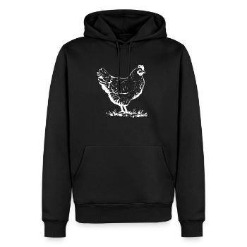 Huhn Tier - Männer Premium Bio Hoodie - Schwarz - Vorne - Nico (187cm)