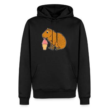 Capybara Eiscreme - Männer Premium Bio Hoodie - Schwarz - Vorne - Nico (187cm)