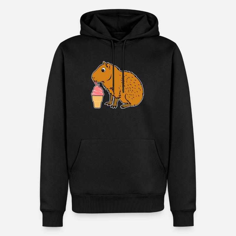 Crème glacée Capybara - Sweat à capuche Premium bio Homme - noir