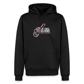 Plombier plombier - Sweat à capuche Premium bio Homme - noir - Devant - Nico (187cm)