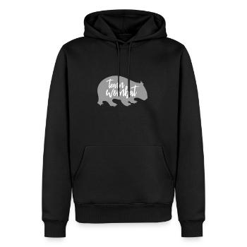 wombat - Männer Premium Bio Hoodie - Schwarz - Vorne - Nico (187cm)