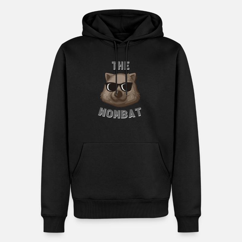 wombat - Männer Premium Bio Hoodie - Schwarz