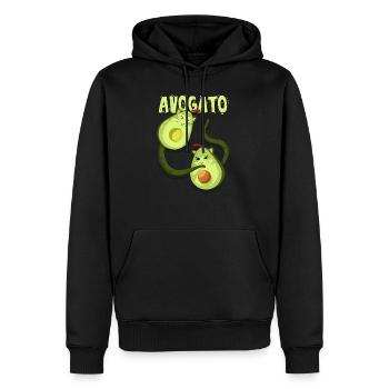 Avocado Vegan Veganer Vegetarier Katzen Geschenk - Männer Premium Bio Hoodie - Schwarz - Vorne - Nico (187cm)