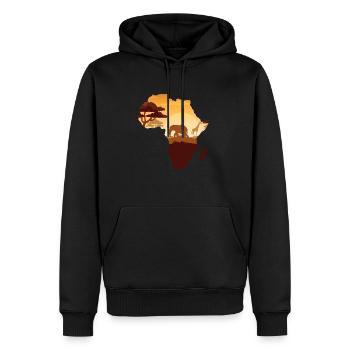 Afrique animaux éléphants - Sweat à capuche Premium bio Homme - noir - Devant - Nico (187cm)