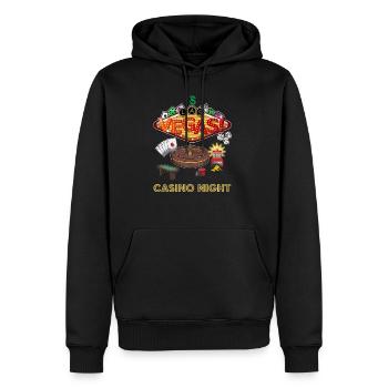 Casino Vegas Poker Blackjack Roulette Jeux d'argent - Sweat à capuche Premium bio Homme - noir - Devant - Nico (187cm)