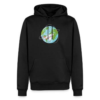 World trip plane - Men’s Premium Organic Hoodie - black - Front - Nico (187cm)