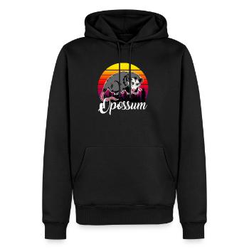 Opossum - Männer Premium Bio Hoodie - Schwarz - Vorne - Nico (187cm)
