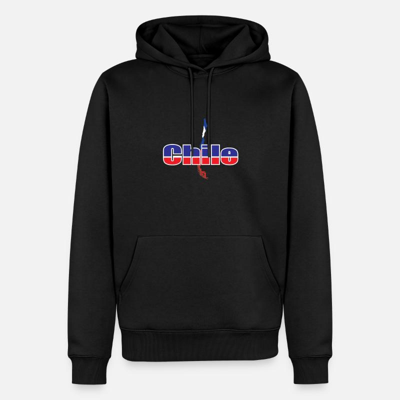 Chile - Männer Premium Bio Hoodie - Schwarz
