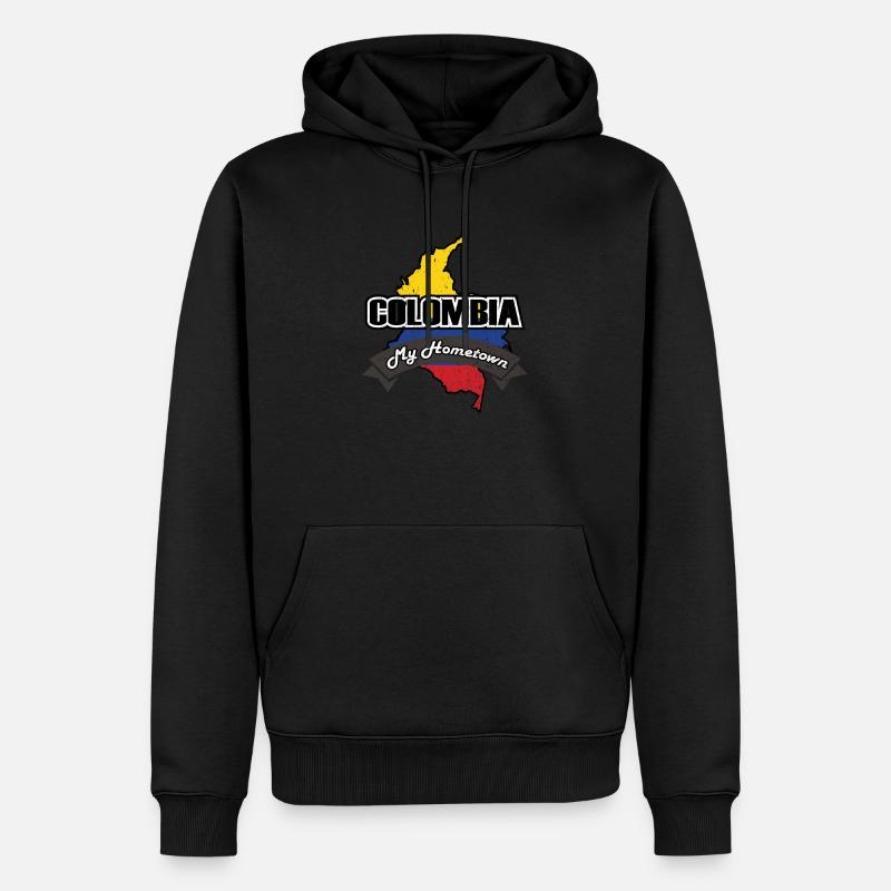 Colombie - Sweat à capuche Premium bio Homme - noir