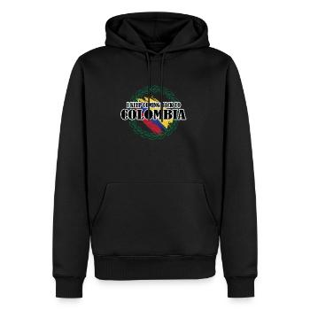 Colombie - Sweat à capuche Premium bio Homme - noir - Devant - Nico (187cm)