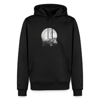 Hippo - Männer Premium Bio Hoodie - Schwarz - Vorne - Nico (187cm)