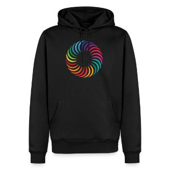 Regenbogen Kreis - Männer Premium Bio Hoodie - Schwarz - Vorne - Nico (187cm)