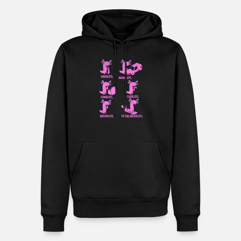 Axolotl - Männer Premium Bio Hoodie - Schwarz
