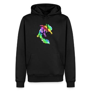 Axolotl - Sweat à capuche Premium bio Homme - noir - Devant - Nico (187cm)