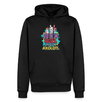 Axolotl - Sweat à capuche Premium bio Homme - noir - Devant - Nico (187cm)