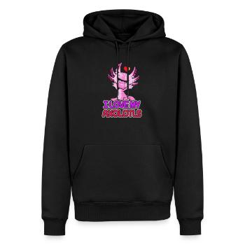 Axolotl - Sweat à capuche Premium bio Homme - noir - Devant - Nico (187cm)