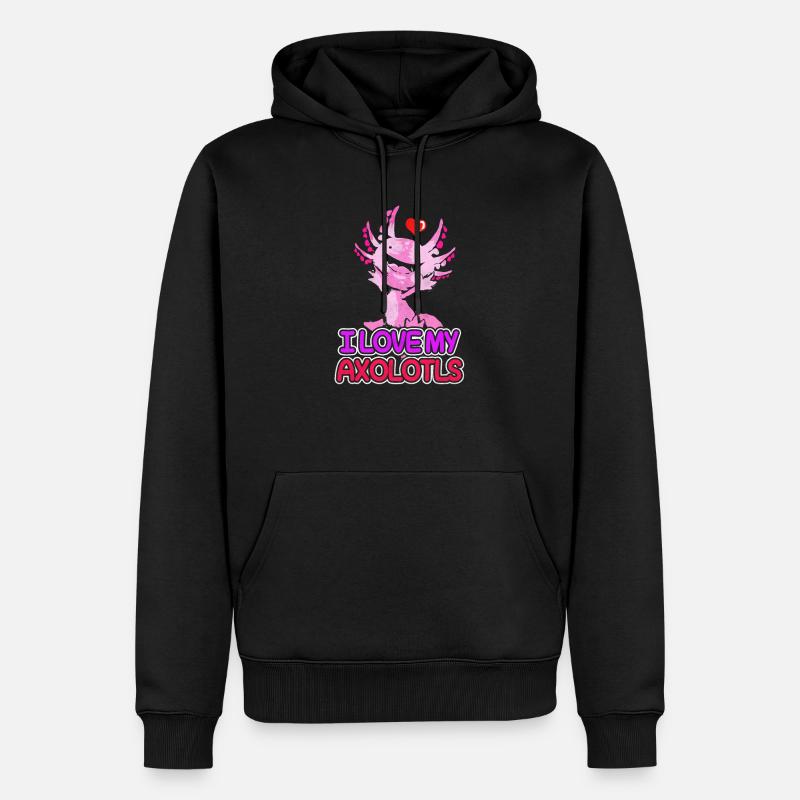 Axolotl - Männer Premium Bio Hoodie - Schwarz