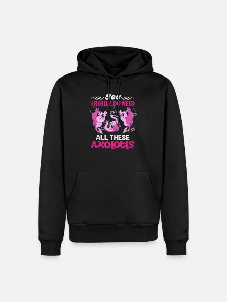 Axolotl - Sweat à capuche Premium bio Homme - noir
