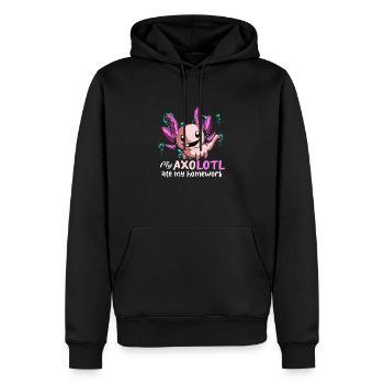 Axolotl - Sweat à capuche Premium bio Homme - noir - Devant - Nico (187cm)