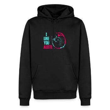 Axolotl - Sweat à capuche Premium bio Homme - noir - Devant - Nico (187cm)