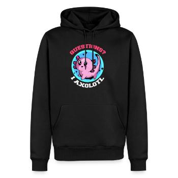 Axolotl - Sweat à capuche Premium bio Homme - noir - Devant - Nico (187cm)