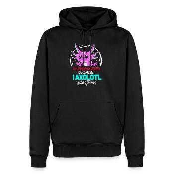 Axolotl - Sweat à capuche Premium bio Homme - noir - Devant - Nico (187cm)