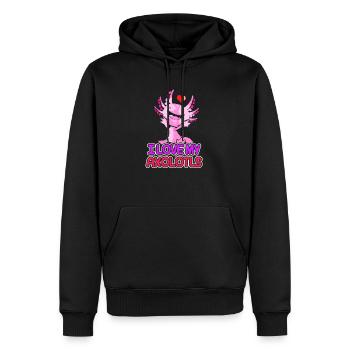 Axolotl Reptile Salamandre Aquarium Kawaii Lurch - Sweat à capuche Premium bio Homme - noir - Devant - Nico (187cm)