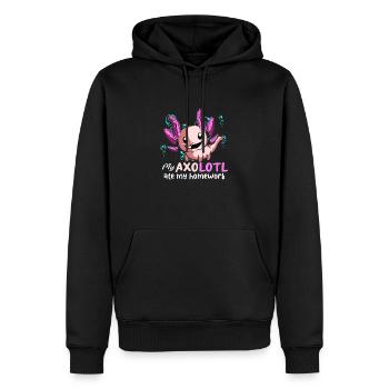 Axolotl Reptile Salamandre Aquarium Kawaii Lurch - Sweat à capuche Premium bio Homme - noir - Devant - Nico (187cm)