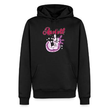 Axolotl Reptile Salamandre Aquarium Kawaii Lurch - Sweat à capuche Premium bio Homme - noir - Devant - Nico (187cm)